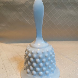 Fenton vintage milk glass hobnail bell with bumpy top