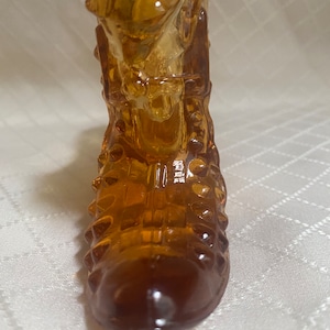 Fenton Amber hobnail cat head slipper