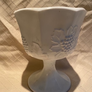 Indiana harvest grape milk glass compote