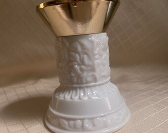 Avon milk glass candle holder