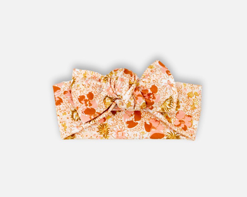 Floral in Petal Baby Headband Baby Headwrap Top Knot Headband Baby Knot Headband Girl Headwrap Girl Knot Bow Baby Tie-On Headwrap