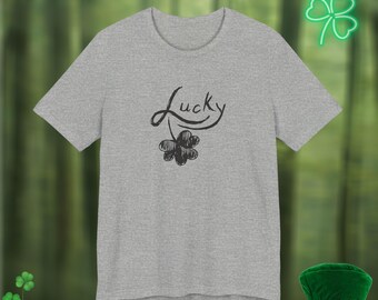 Camiseta de la suerte con trébol para el Día de San Patricio, camiseta unisex de manga corta para celebraciones, regalo para amigos, camiseta verde de la suerte.