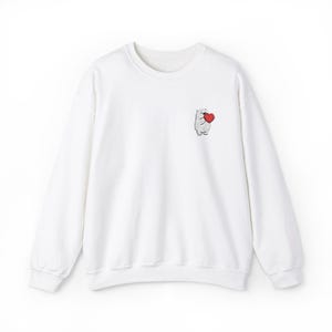 Embroidered Love Polar Bear Sweatshirt, Cute Polar Bear Jumper, Valentine's Day Gift, Winter Animal Crewneck, Cozy Valentine's Sweatshirt,