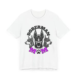 Doberman Dog T-Shirt, Man&#39;s Best Friend Protection Shirt, Security Dog Strong Quality Short Sleeve, Dog Mom Top, Dog Person Clothing
