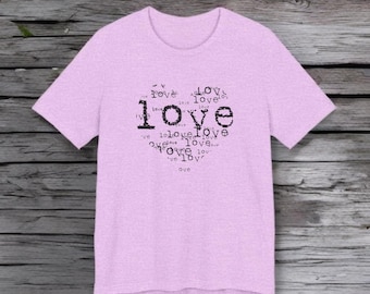 Love Heart Graphic Tee for Couples, Valentine's Day Gift, Cute Casual T-Shirt, Unisex Love Shirt, Gift for Her, Gift for Him