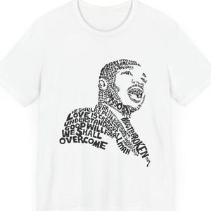 Camiseta unissex com design de letra de Martin Luther King Jr., camiseta MLK Equality, blusa de ativismo pelos direitos civis, roupas do mês da história negra, protesto