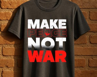 Maak vrede geen oorlog T-shirt | Anti-oorlog T-shirt | Shirt met vredessymbool