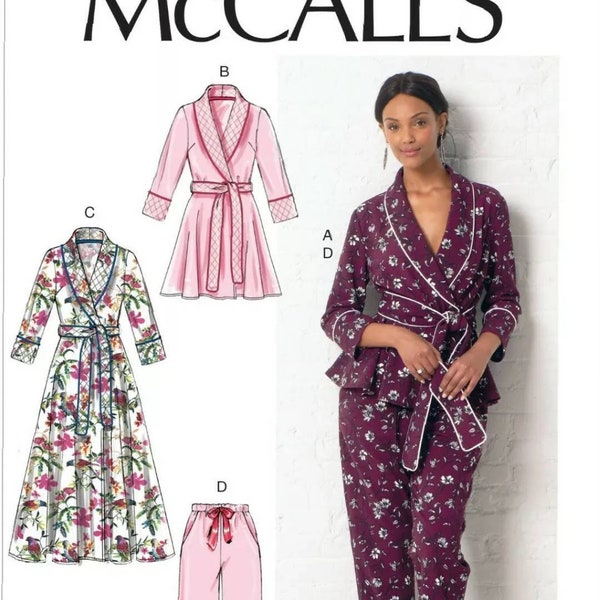 Vintage 1940s Style Housedress /Housecoat and Glam Pajamas~McCalls 7875 Size 4-14 or 16-22