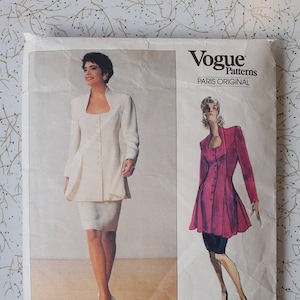 Terno Chloe 1989 ~ Vintage Vogue Paris Padrão Original 2248 ~ Tamanho 10