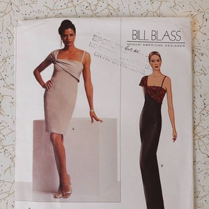 BILL BLASS - Vogue American Designer Pattern Etuikleid mit Overlay 2662 Größe 8-10-12