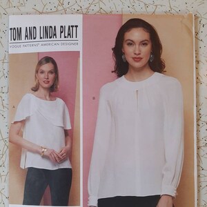 Tom and Linda Platt for Vogue Patterns - 1930s Style Cape Blouse 1629 - Size 6-14