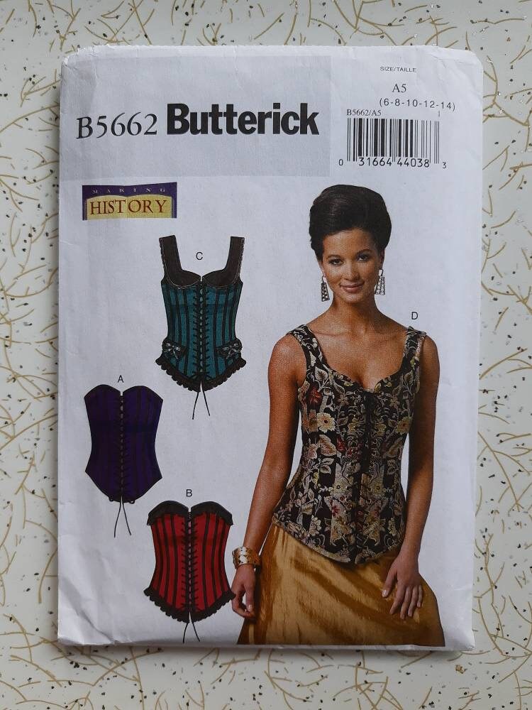 Butterick Pattern 4669 Historic Corset Bodice Laced Bustier Peplum