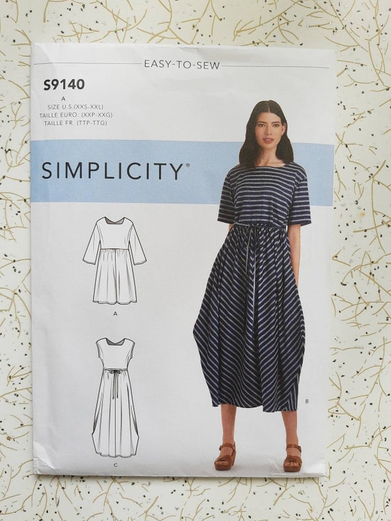 Simplicity Easy Cotton or Linen Gathered Dress Pattern With Draping 9140 ~ Size 4-26 - Etsy UK Simplicity Easy Cotton or Linen Gathered Dress Pattern With Draping 9140 ~ Size 4-26 - Etsy UK