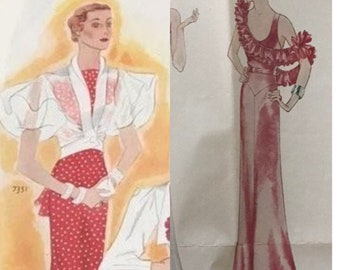 McCalls 7867 The Archive Collection 1933 ~ Early 30s Evening or Bridal Dress and Bolero Pattern Size 6-14 or 14-22