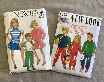 New Look - Hot Vintage 80s 90s Sewing Patterns - Streetwear - Raglan Tee-Shirt - Hoodie - Trackpants - Skirt - All Sizes - Factory Folded