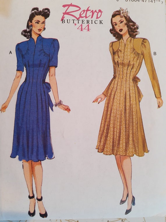 Vintage 1940s Dress Pattern High Sweetheart Neckline 1944 Etsy