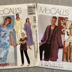 McCalls naaipatronen grote maten 2292 en 3287 - palmer plooiaanpassing - damesstijl, maat 26W-50W