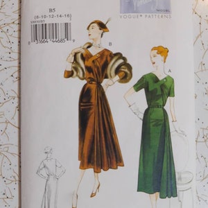 Vogue Vintage Model Pattern 8850 ~ Draped Dress 1951 Design Size 8-16