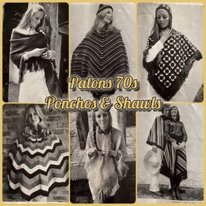 Patons - Book 967 - 1970s Ponchos & Shawls - Hippy Woodstock Commune Attire