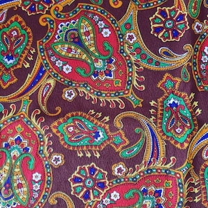 Vibrant Retro Barkcloth Fabric - Cotton Textured 60s 70s