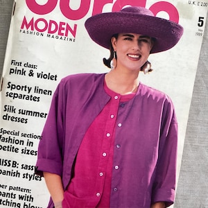 Burda Pattern Magazine May 1989 - Linen separates, spanish styles, childrens wear, oversized shirts jackets - 58 Sewing Patterns + Knits
