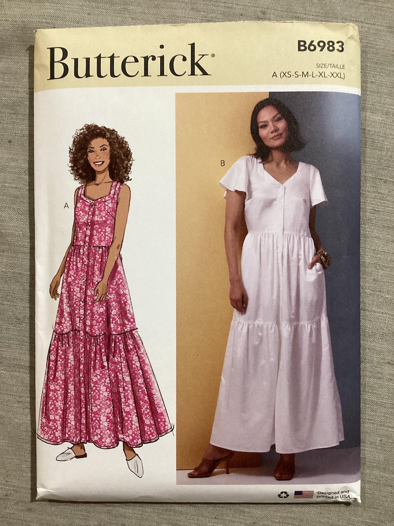 Butterick Boho Maxi Dress Pattern 6983 - All Sizes - Etsy