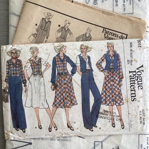 Fantastic Full 1970s Outfit - Vintage Vogue Pattern 7017 - Waistcoat, Short, Skirt, Pants
