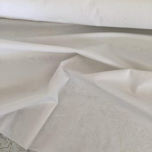 Pure Cotton Poplin Fabric with stretch - White - Per Metre