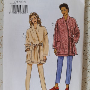 VERY EASY VOGUE Patterns Casual Kimono Style Wrap Jacket Tie and Pants 9334 Sizes 4-14 or 16-26