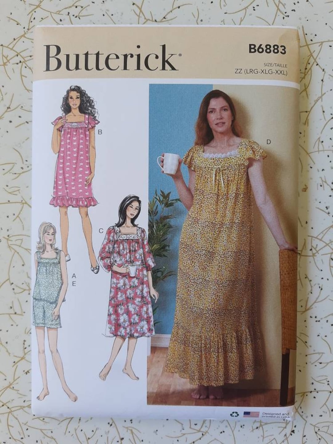 Butterick Square Neck Nightgown Negligee Pajamas Pattern - Etsy