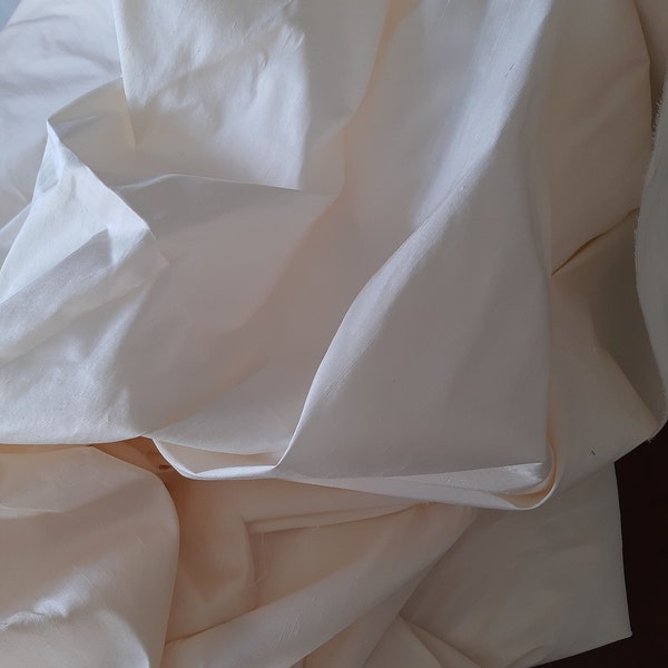 Silk Dupion Fabric in ivory - per metre x 135cm