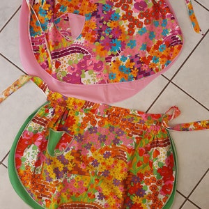 Pair of 1960s Retro reversible Half Aprons