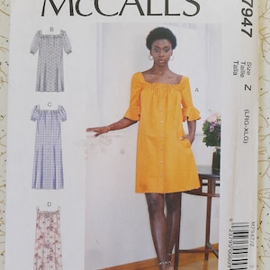 McCalls Boho Maxi or Midi Dress Pattern - 7947 Size 16-22