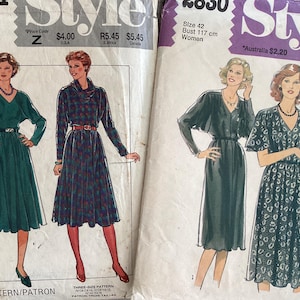 1970s Batwing Sleeve Dress Sewing Pattern - Style 2830 - Plus Size 42" Bust