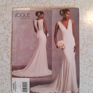 VOGUE BRIDAL ORIGINAL Pattern 1032 Wedding Dress/ Bridal Gown Size 6-10, 12-14 or 18-22