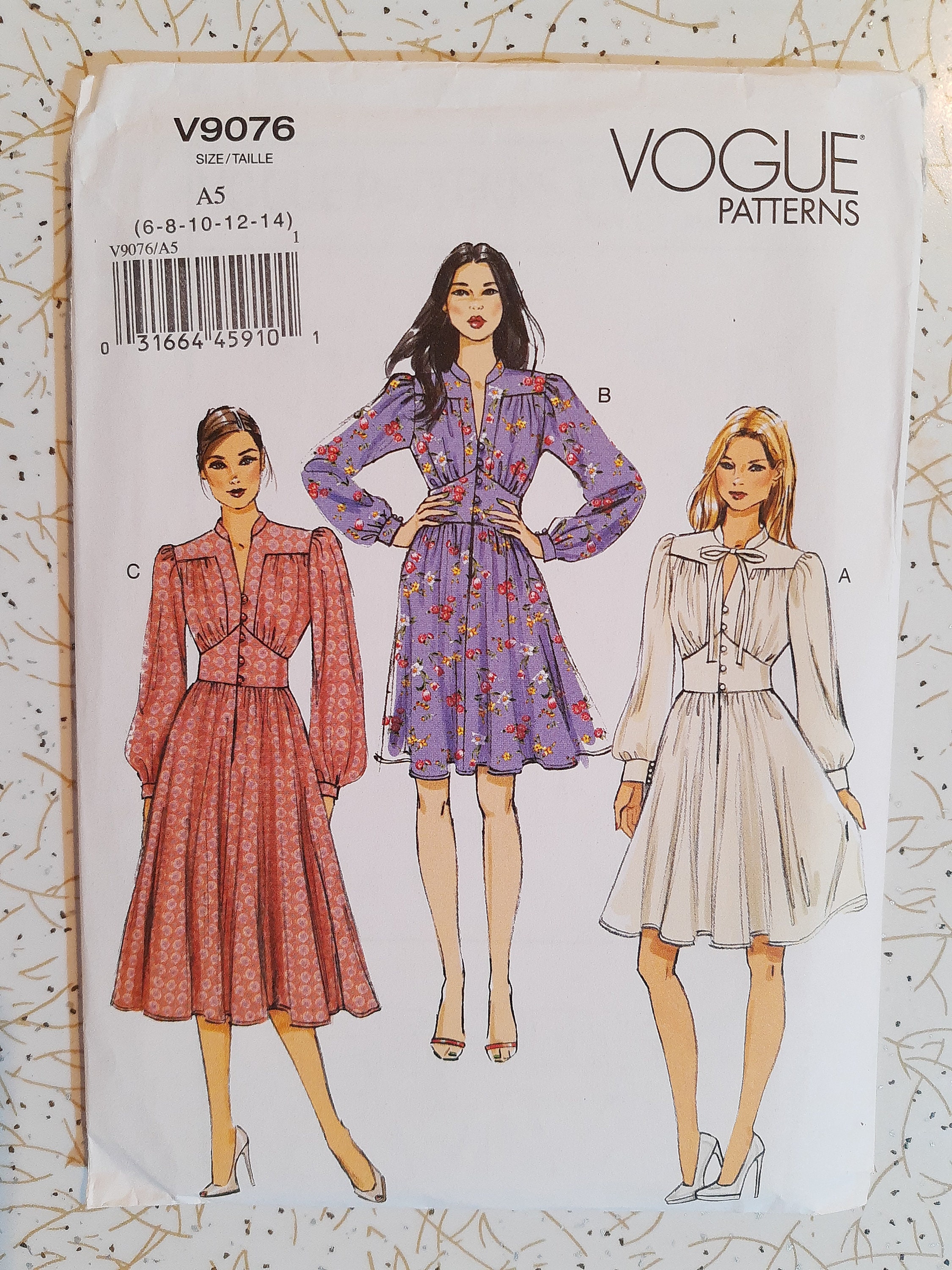 VOGUE PATTERNS Boho Long Sleeve Dress With Yoke and Full Skirt Etsy