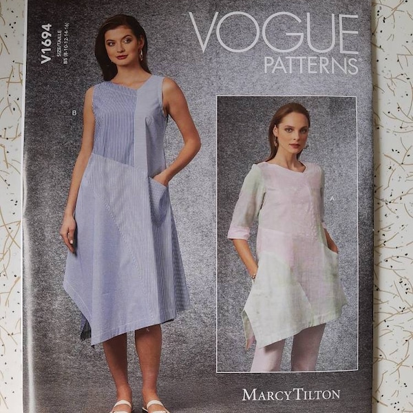 Marcy Tilton for Vogue New Release Deconstructed Tunic and Dress  1694 Size 8-16 or 16-24
