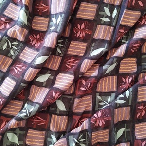Autumn Leaves - Retro 1980s Rayon Challis Fabric