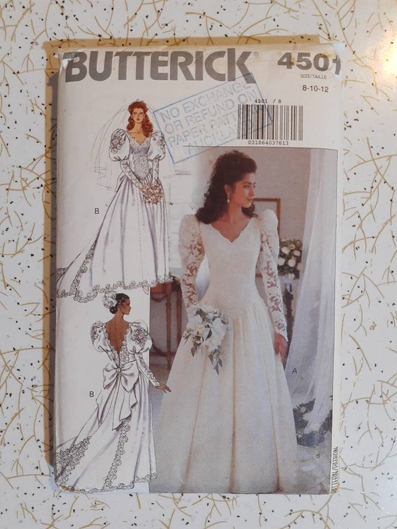 Butterick Vintage trouwjurk / bruidsjurk patroon 4501 maat - Etsy