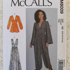 McCalls Midriff Jumpsuit und Romper Muster 8009 Größe 6-14 oder 14-22