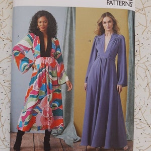 Vogue 1970s style Maxi Dress Pattern 1921 ~ Sizes 6-14 or 14-22