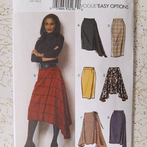 Vogue Easy Options Wrap Skirt Pattern with Side Drape 8956 Size 6-14 or 14-22 O.O.P
