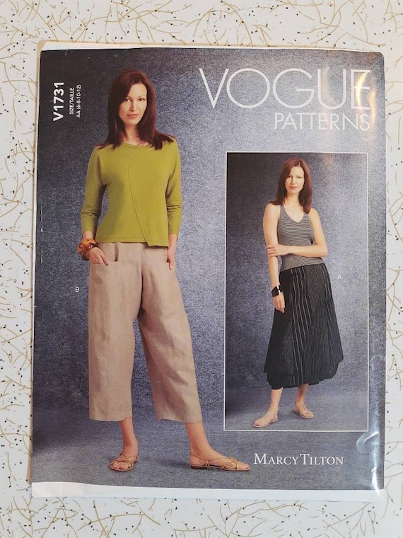 Marcy Tilton for Vogue Patterns Easy Linen Pants or Skirt Etsy