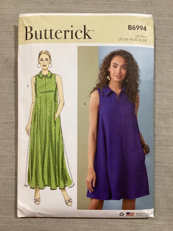 butterick maxi dress patterns Butterick 6994 Flared Maxi Dress Sewing Pattern – All Sizes