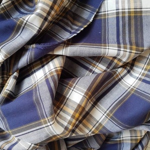 Tissu écossais en viscose - Sergé vintage à chevrons fins - 1,55 m x 134 cm