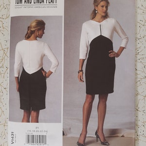 Tom und Linda Platt für Vogue American Designer Pattern - Color Block Etuikleid - 1431 - Größe 16-24