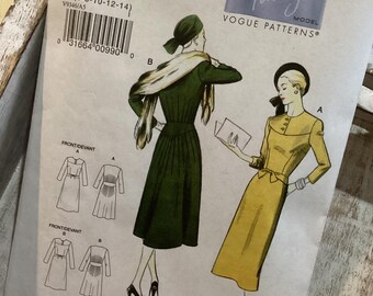 Patron De Robe Vintage Vogue Couture 1947 - Motif B34 Complet Non Découpé