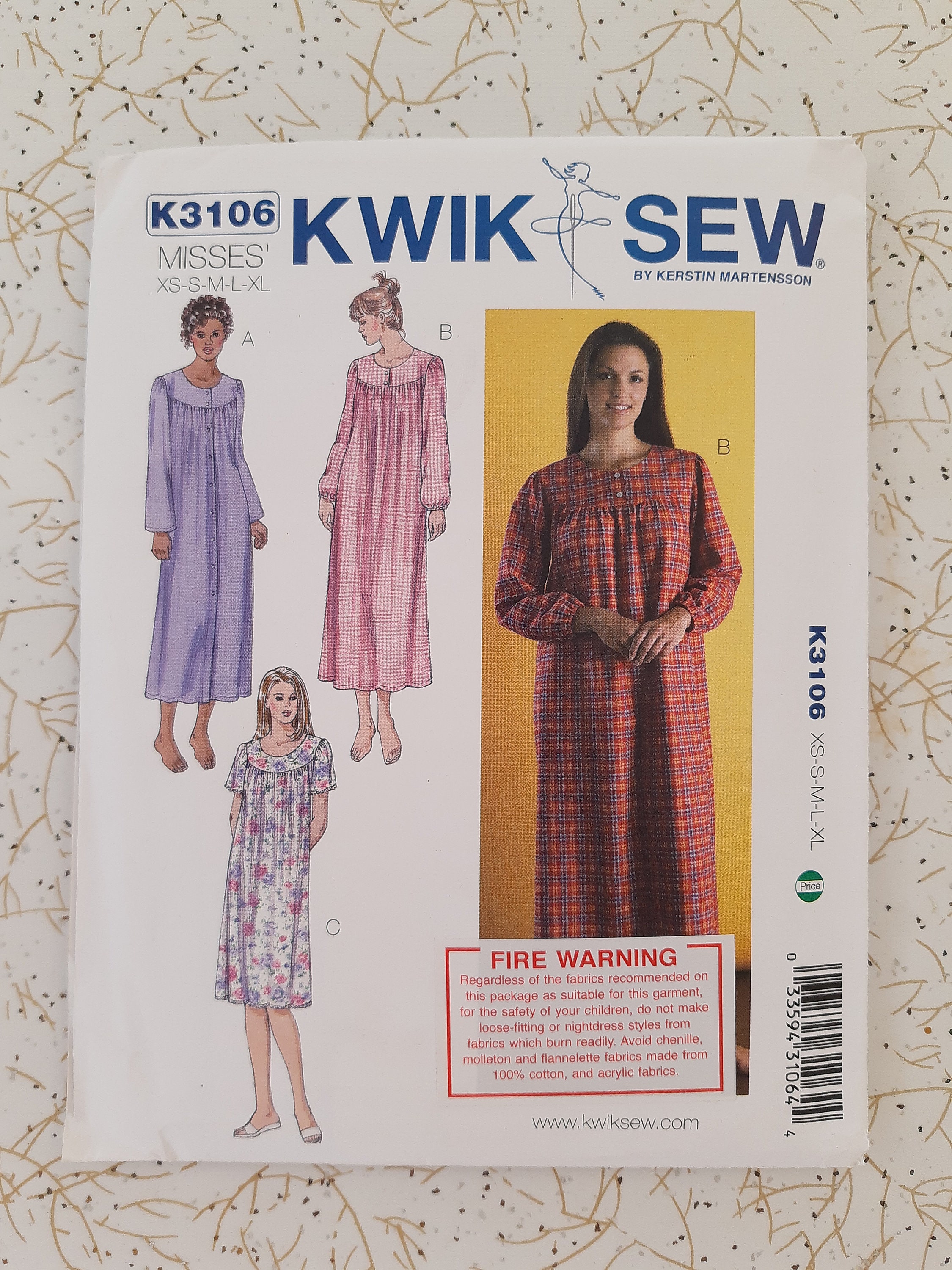 Kwik Sew Nightgown Pattern 3106 Women's Ladies Nightie Etsy