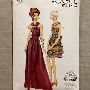 Vintage Vogue Maxi Glam Dress Pattern 2042  - Reissue Circa 1970s