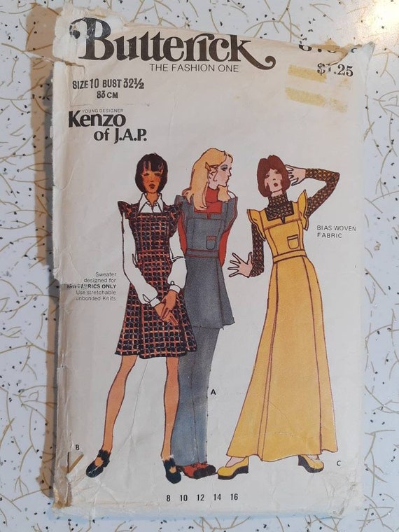 Kenzo of Japan - 1970s Pinafore Dress, Pants and Top Pattern